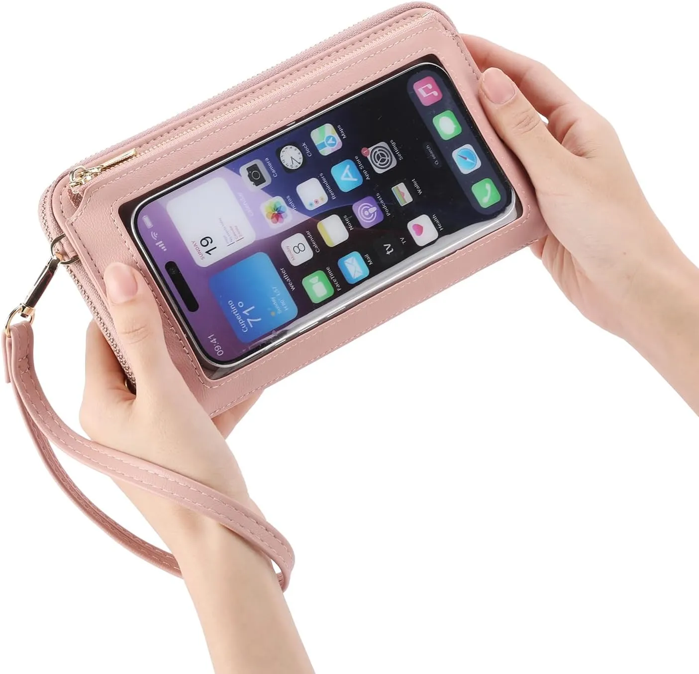GOIACII Phone Purse Crossbody Bags for Women Small Travel Wallet Touch Screen RFID Blocking