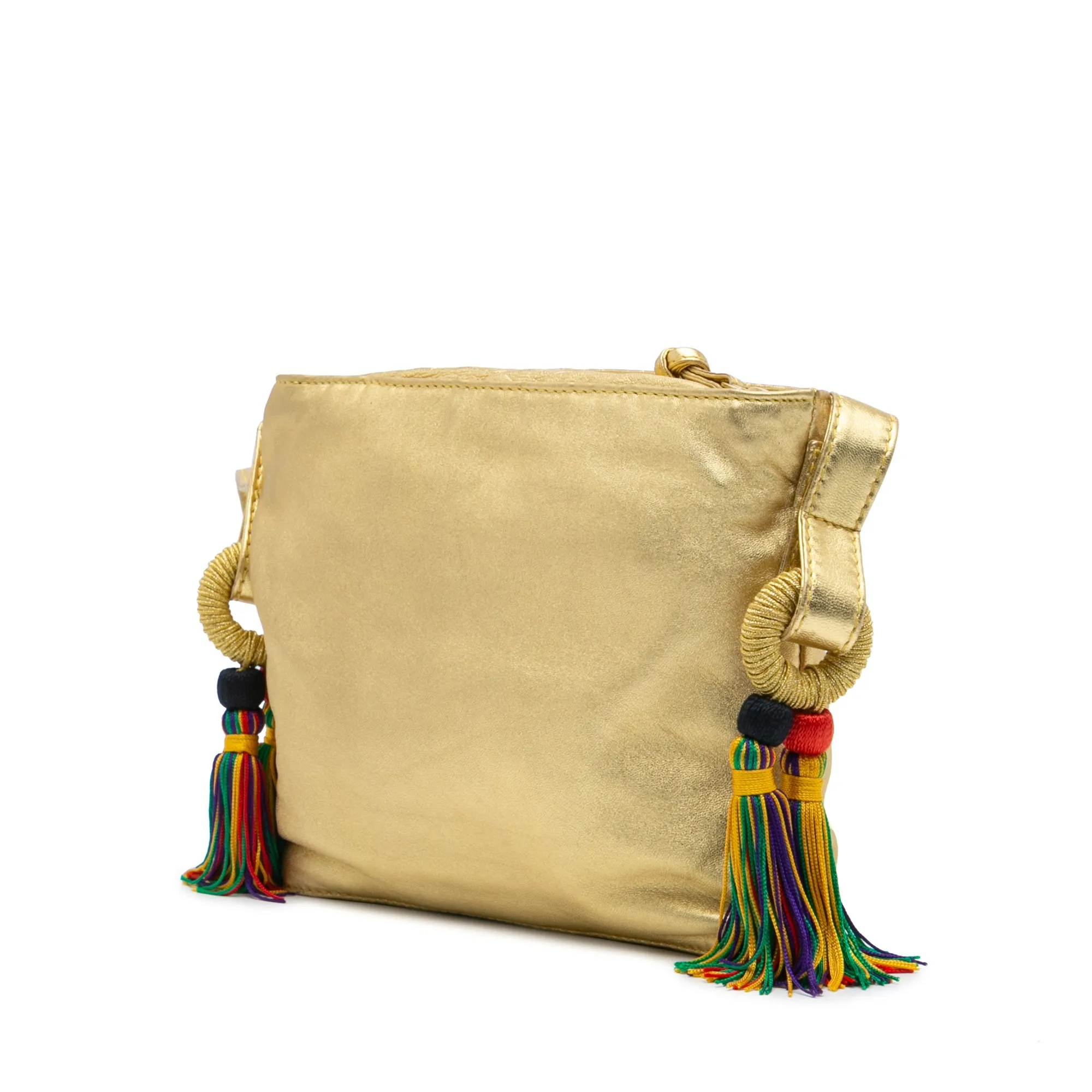 Gold LOEWE Nappa Flamenco Tassel Crossbody