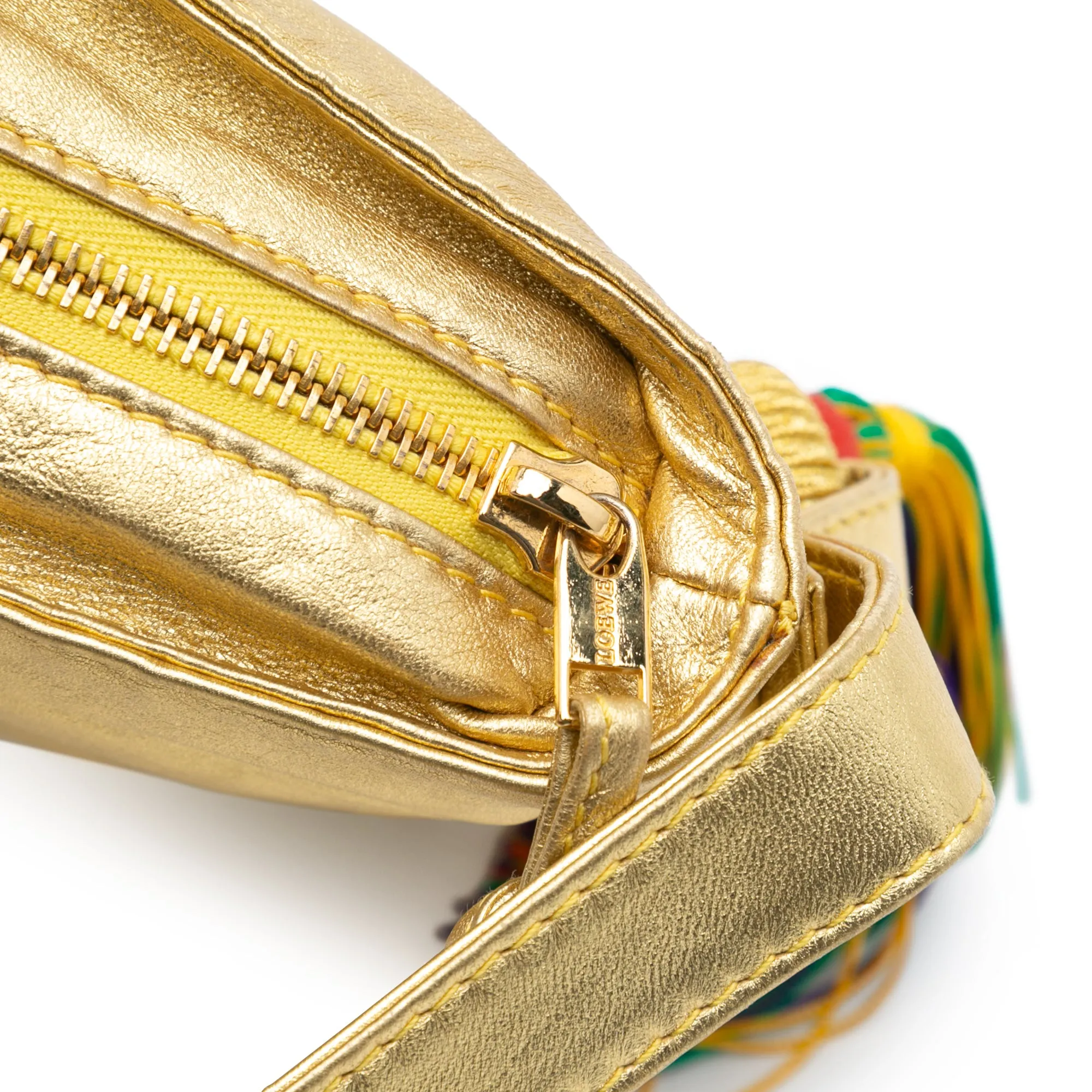 Gold LOEWE Nappa Flamenco Tassel Crossbody