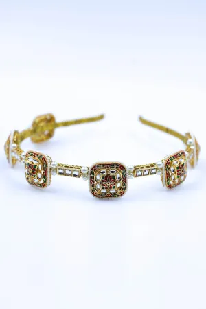 Gold Studded Broach Hairband