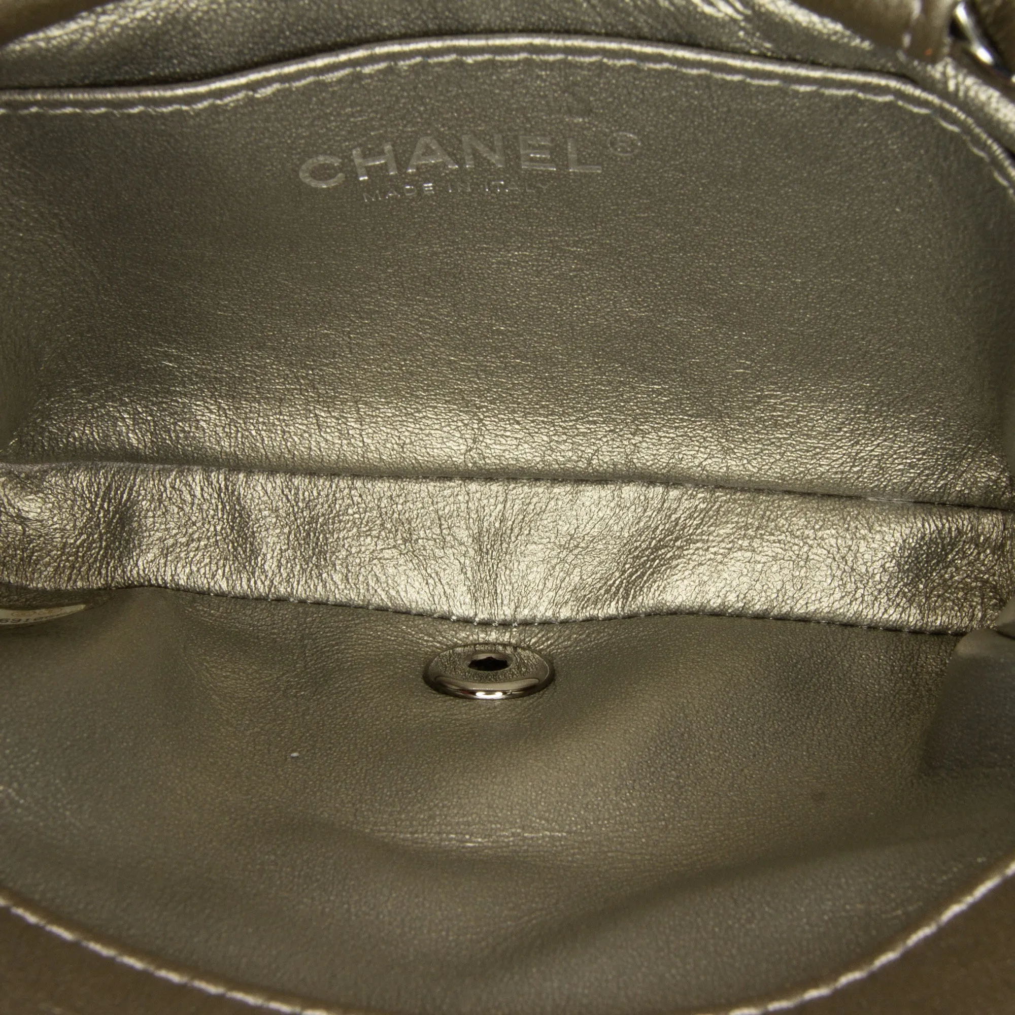 Gray Chanel Mini Embellished Calfskin Chevron Square Envelop Flap Crossbody Bag