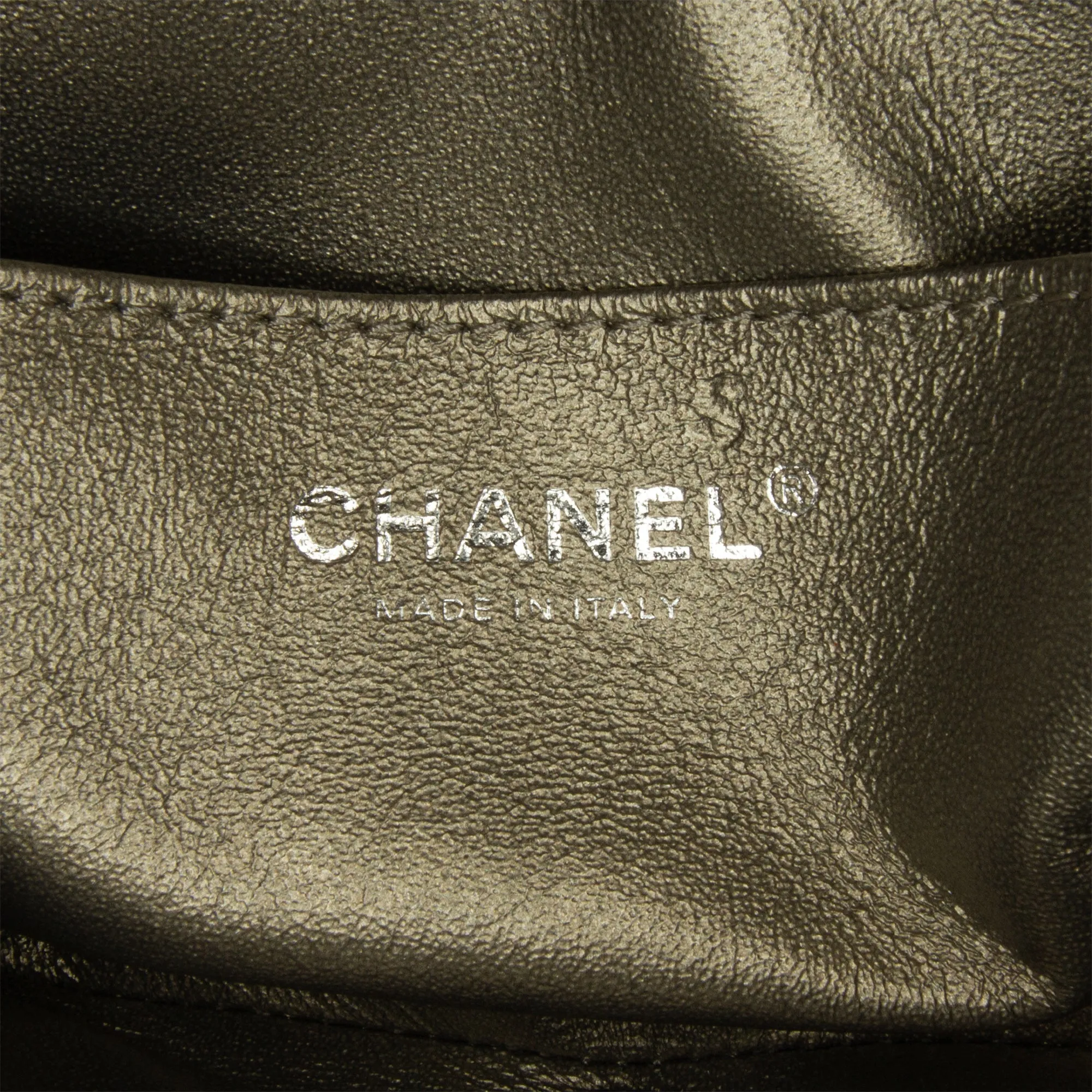 Gray Chanel Mini Embellished Calfskin Chevron Square Envelop Flap Crossbody Bag