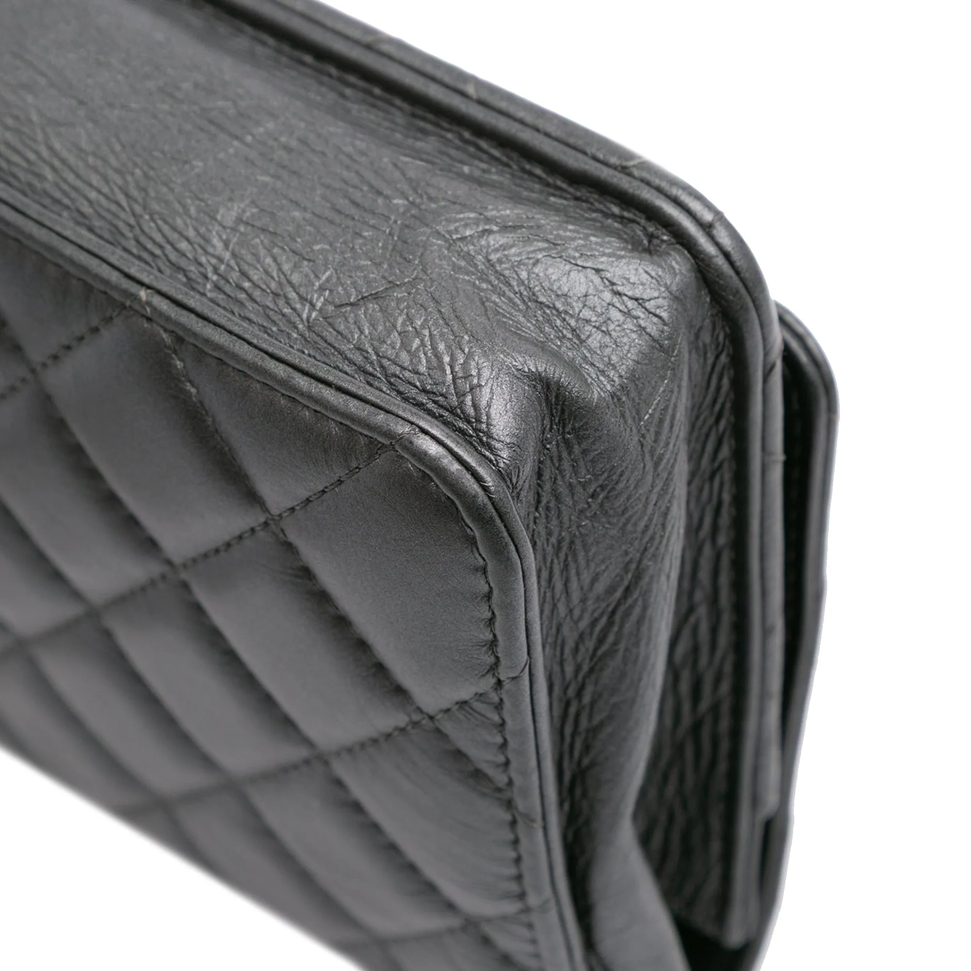Gray Chanel Quilted Aged Calfskin Tassel Wallet On Chain Crossbody Bag