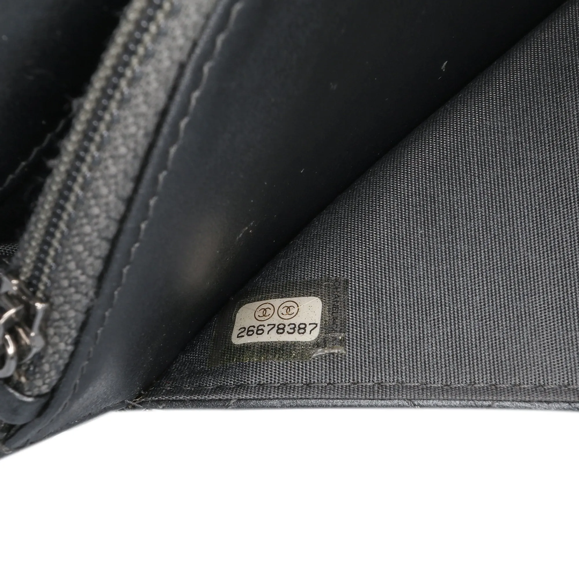 Gray Chanel Quilted Aged Calfskin Tassel Wallet On Chain Crossbody Bag