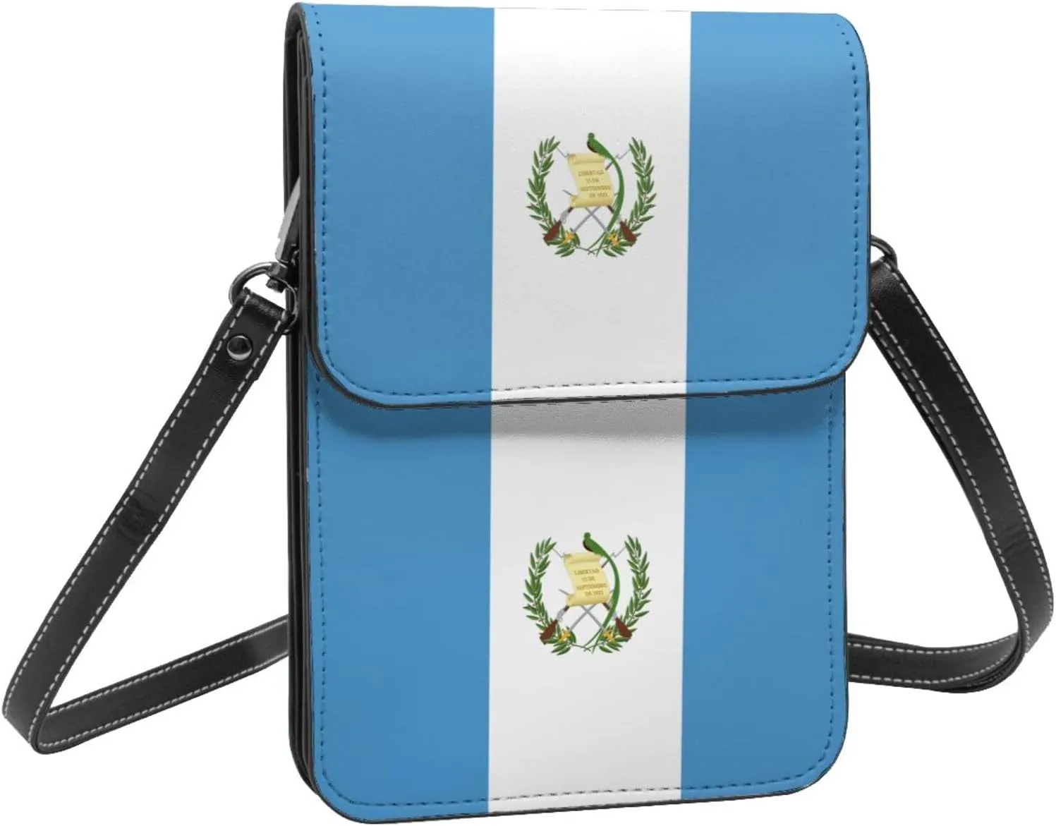 Guatemala Flag Leather Crossbody Cell Phone Purse Small Wallet Bags Adjustable Phone Bag for Women