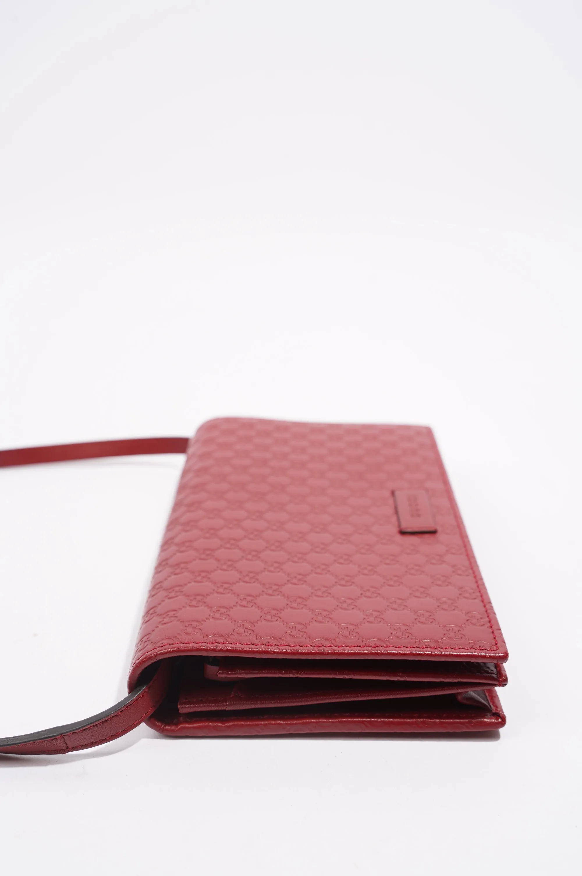 Gucci Womens Micro Guccissima Flap Crossbody Red Leather
