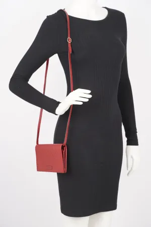 Gucci Womens Micro Guccissima Flap Crossbody Red Leather