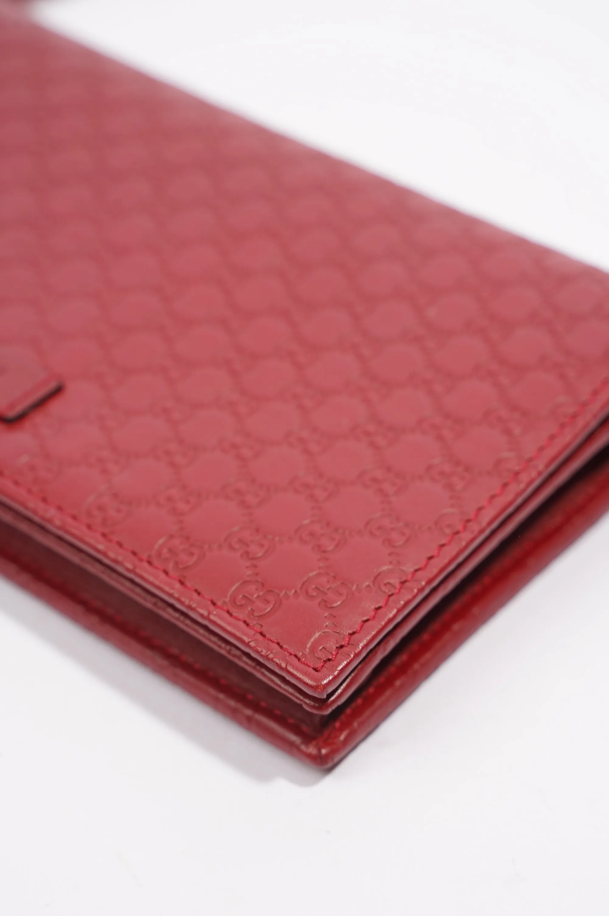 Gucci Womens Micro Guccissima Flap Crossbody Red Leather
