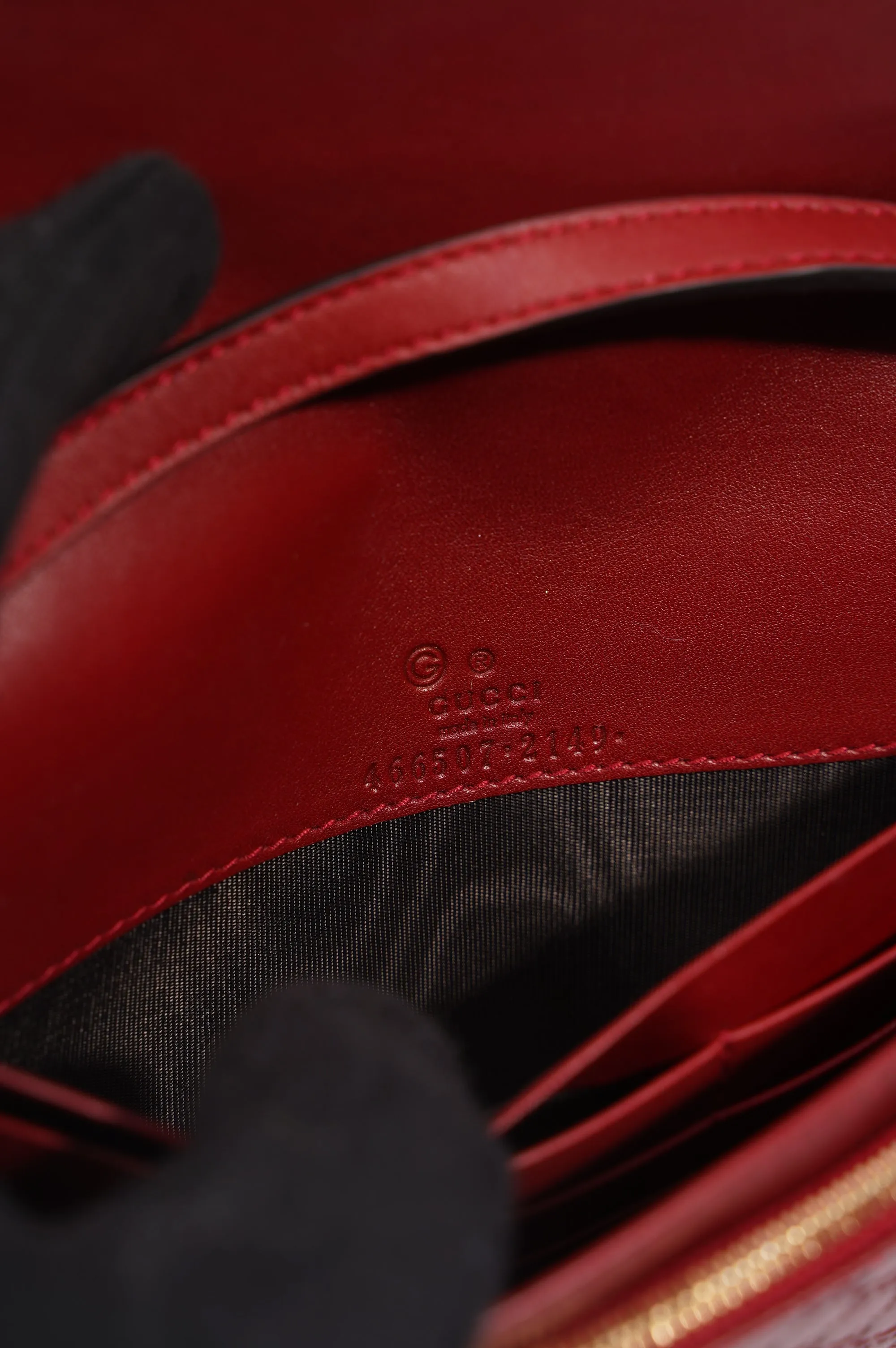 Gucci Womens Micro Guccissima Flap Crossbody Red Leather