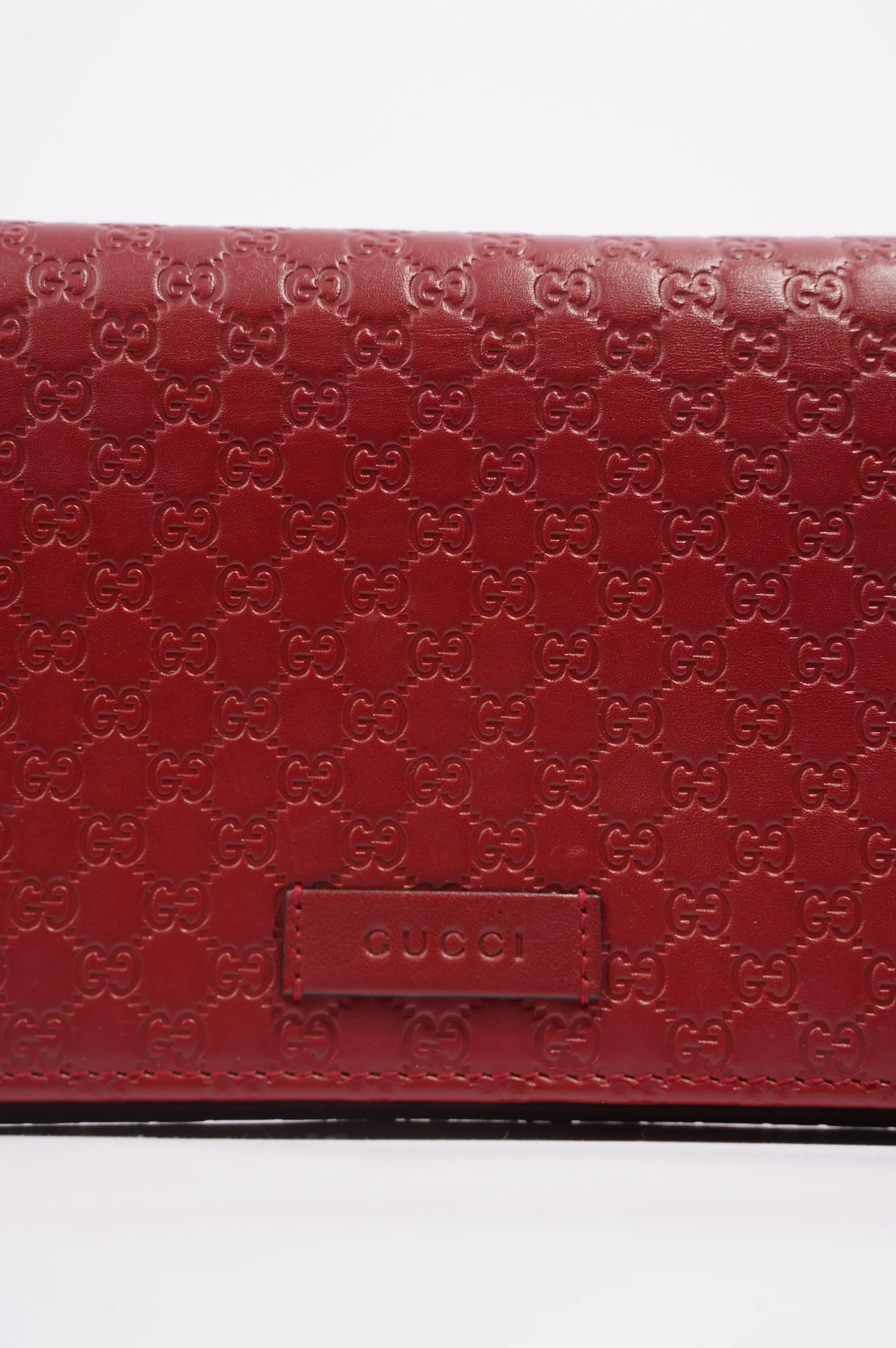 Gucci Womens Micro Guccissima Flap Crossbody Red Leather