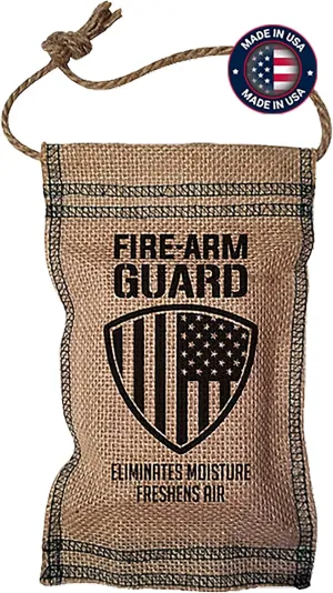 Gun Safe Dehumidifier by Fire-Arm Guard, Natural & USA Made Moisture Absorbers from Minerals & Plants - Lifetime Reusable Mini Humidity Pouch for Safes, Car, Closet, Shoes & Gym Bag (USA Shield)