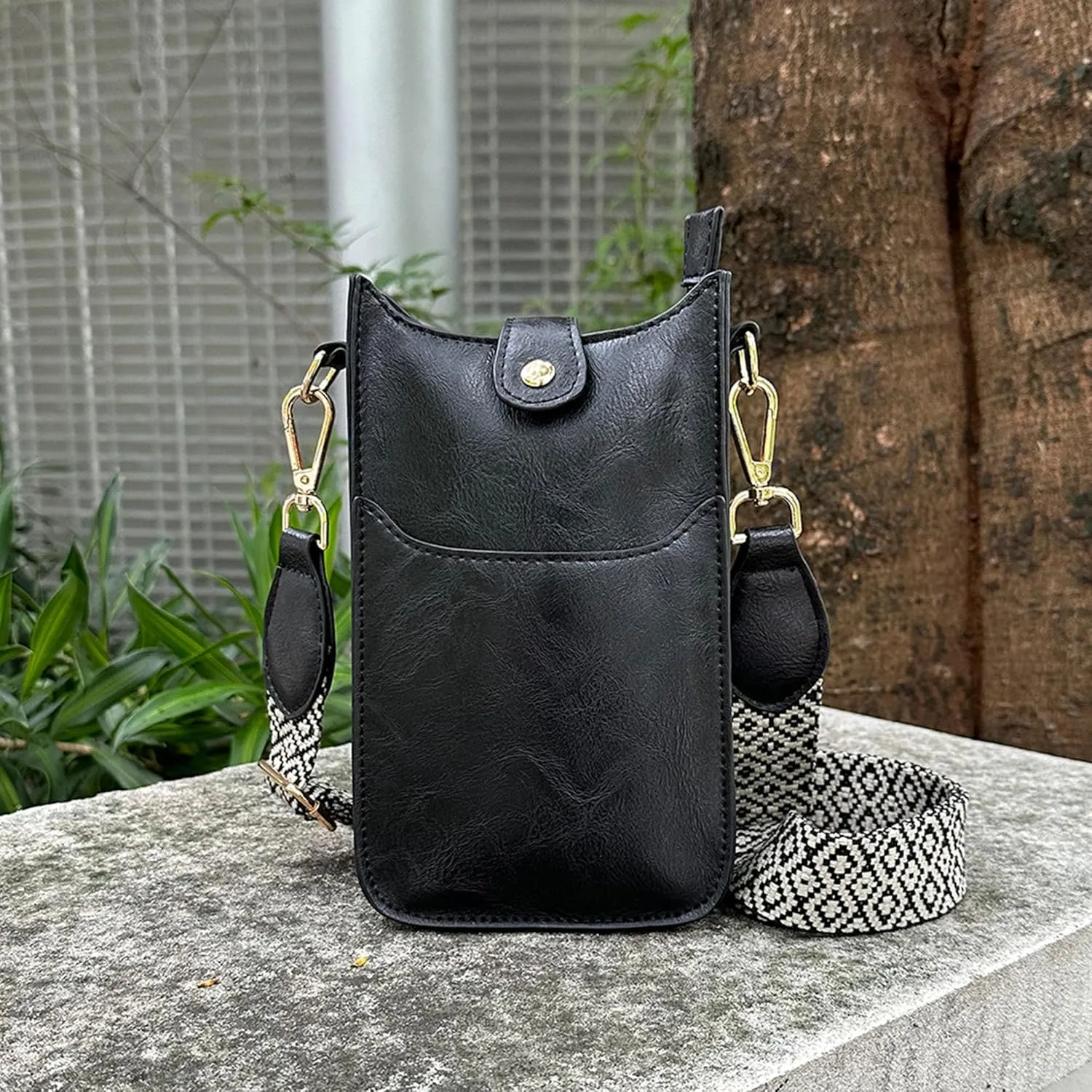 HAIBOLAN Small Crossbody Bags for Women Cell Phone Purse Holder Wallet with Adjustable Guitar Strap
