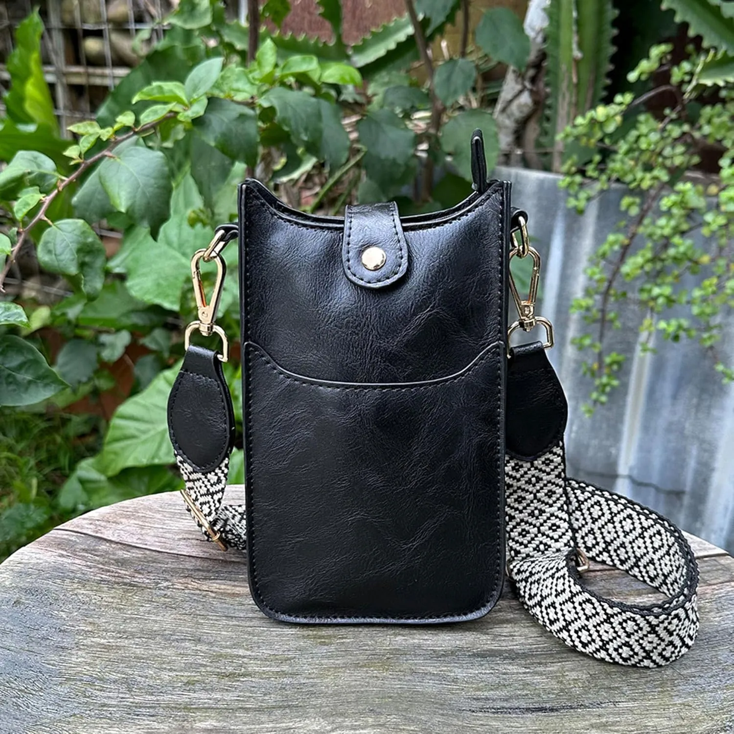 HAIBOLAN Small Crossbody Bags for Women Cell Phone Purse Holder Wallet with Adjustable Guitar Strap