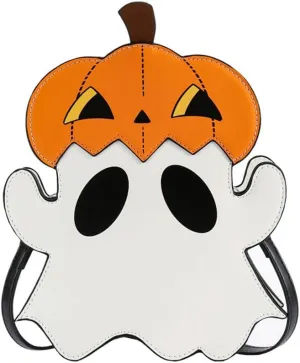 Halloween Crossbody Bag Pu Leather Spooky Skeleton Ghost Purse Gothic Shoulder Bag for Women