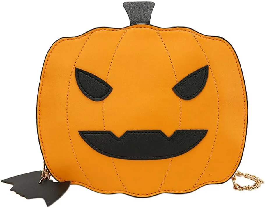 Halloween Crossbody Bag Pu Leather Spooky Skeleton Ghost Purse Gothic Shoulder Bag for Women