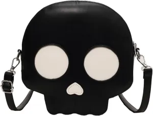 Halloween Crossbody Bag Pu Leather Spooky Skeleton Ghost Purse Gothic Shoulder Bag for Women