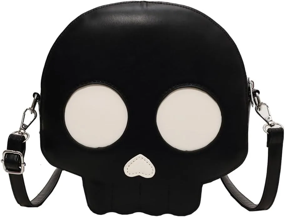 Halloween Crossbody Bag Pu Leather Spooky Skeleton Ghost Purse Gothic Shoulder Bag for Women