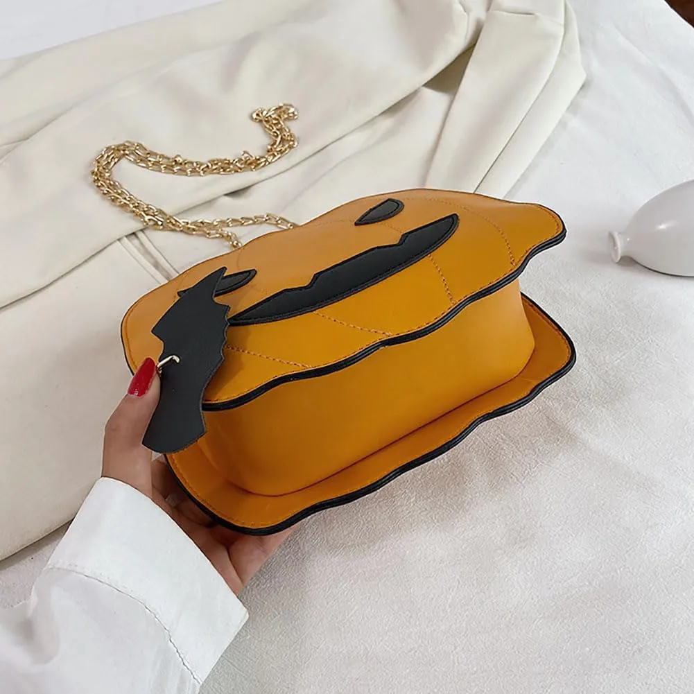 Halloween Crossbody Bag Pu Leather Spooky Skeleton Ghost Purse Gothic Shoulder Bag for Women