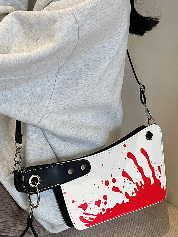 Halloween Horror Cleaver Bag, Novelty Shoulder Bag For Women, Halloween Costume Handbag