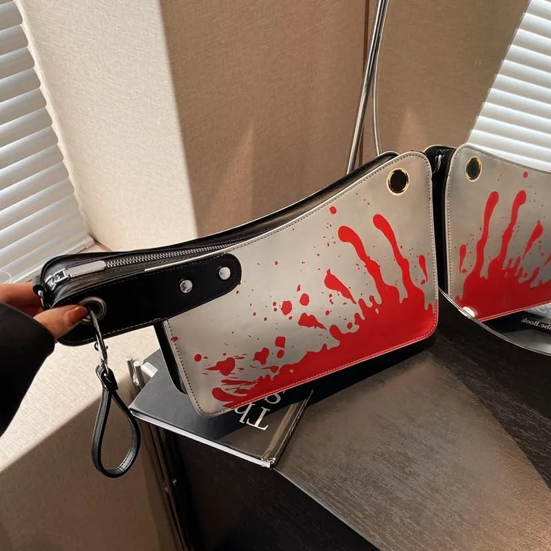 Halloween Horror Cleaver Bag, Novelty Shoulder Bag For Women, Halloween Costume Handbag