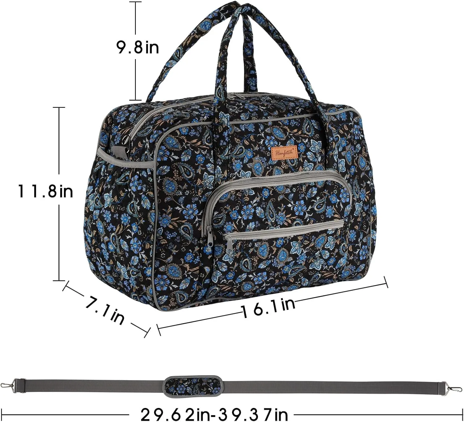 Hanfetch Yarn Storage Organizer, Knitting Crossbody Bag, Large Crochet Bag Tote Gift Yarn Holder Case for Carrying Projects, Knitting Needles, Crochet Hooks and Other Accessories (Paisley)