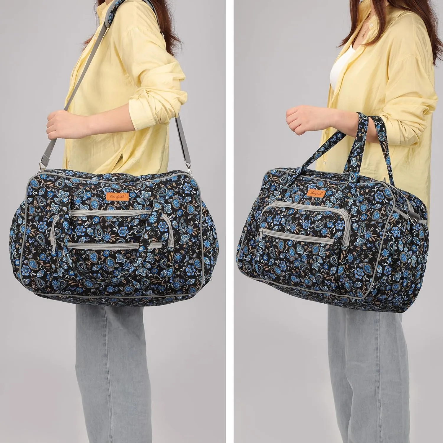 Hanfetch Yarn Storage Organizer, Knitting Crossbody Bag, Large Crochet Bag Tote Gift Yarn Holder Case for Carrying Projects, Knitting Needles, Crochet Hooks and Other Accessories (Paisley)