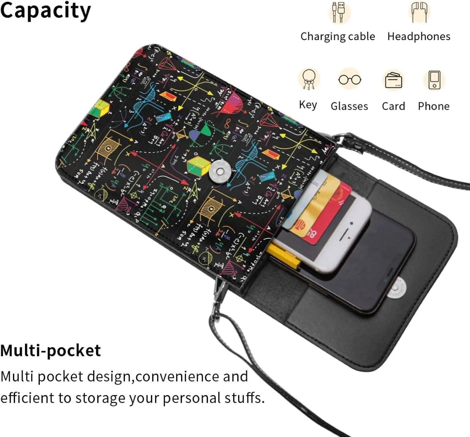 Hearts Spades Poker Casino Cell Phone Purse Small Crossbody Bags For Women Men Wallet Purses With Adjustable Strap