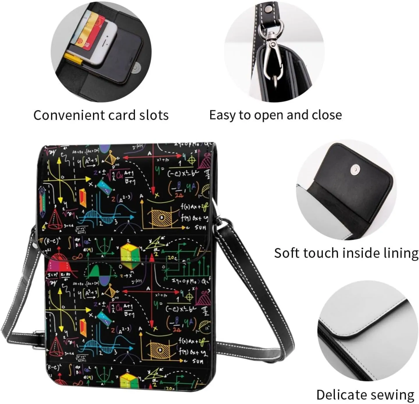 Hearts Spades Poker Casino Cell Phone Purse Small Crossbody Bags For Women Men Wallet Purses With Adjustable Strap
