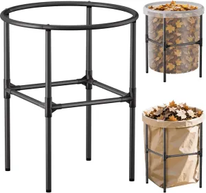 Heavy-Duty Garden Trash Bag Holder – 30-55 Gallon Outdoor Yard Waste Bag Stand Metal Frame Lawn Leaf Bag Holders with Adjustable Feet, Detachable Legs for Leaves, Yard Waste, Camping (L)