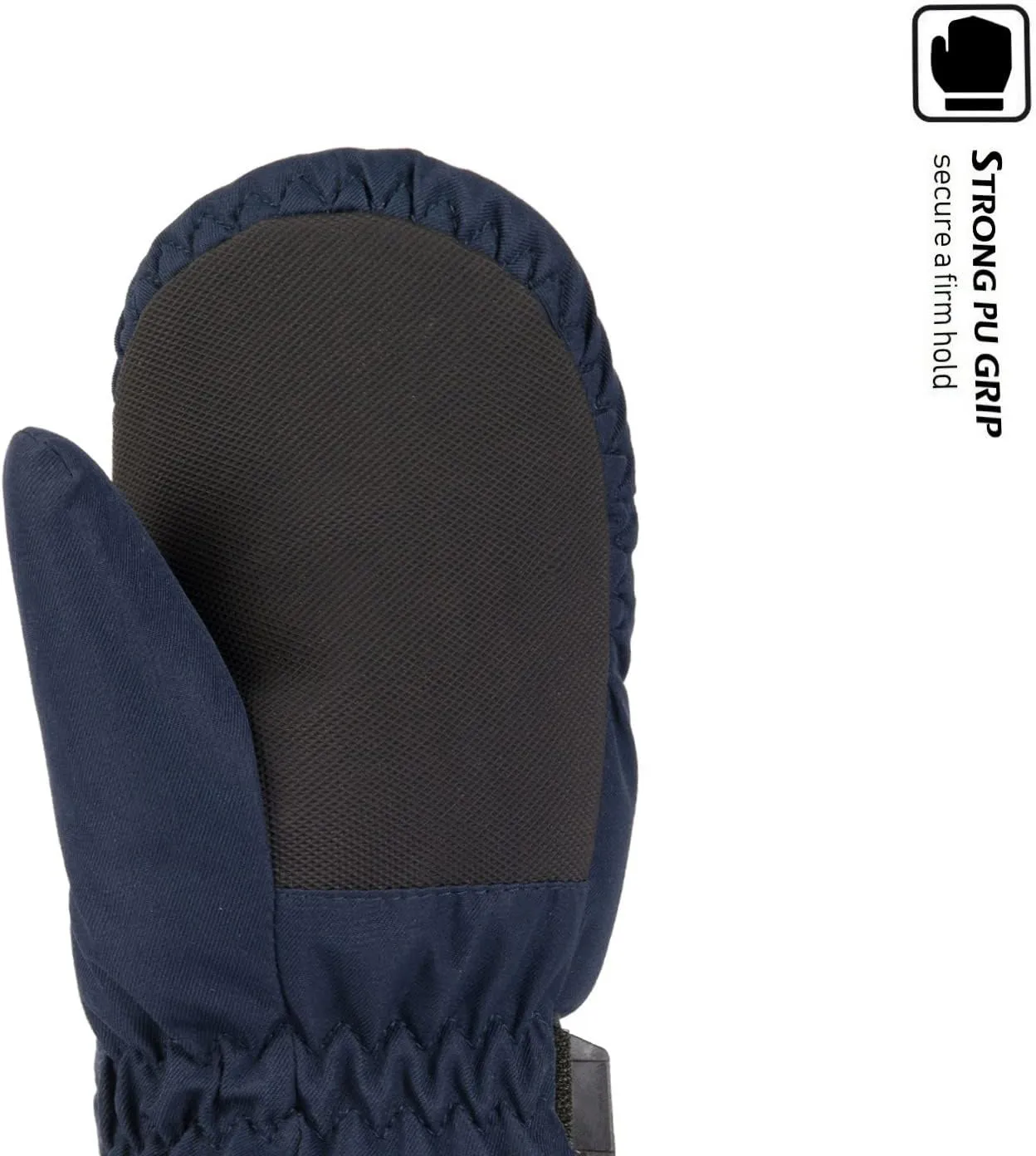 HIGHCAMP Kids Long Cuff Winter Snow Ski Mitten with Zipper Waterproof Gloves for Toddler Boys Girls
