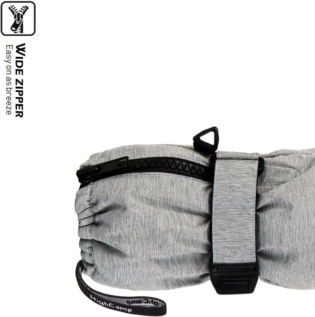 HIGHCAMP Kids Long Cuff Winter Snow Ski Mitten with Zipper Waterproof Gloves for Toddler Boys Girls