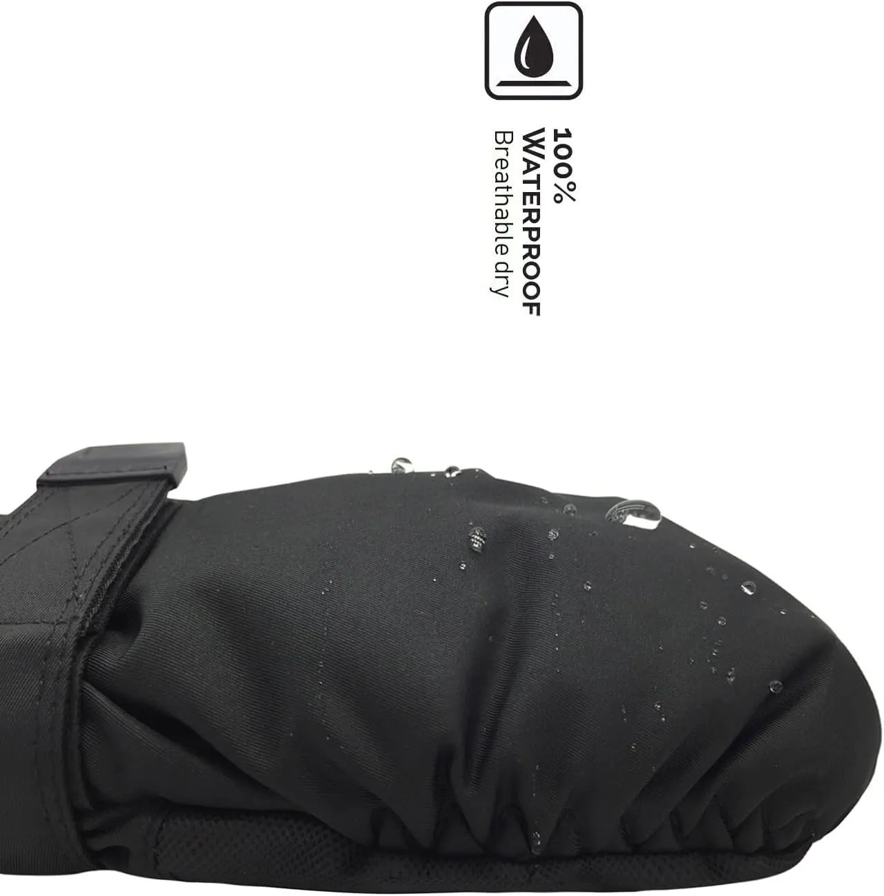 HIGHCAMP Kids Long Cuff Winter Snow Ski Mitten with Zipper Waterproof Gloves for Toddler Boys Girls