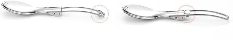 Hiking Portable Stainless Steel Folding Utensil Suit With 4 Pieces Of Cloth Bag(A4PCS-23CM)