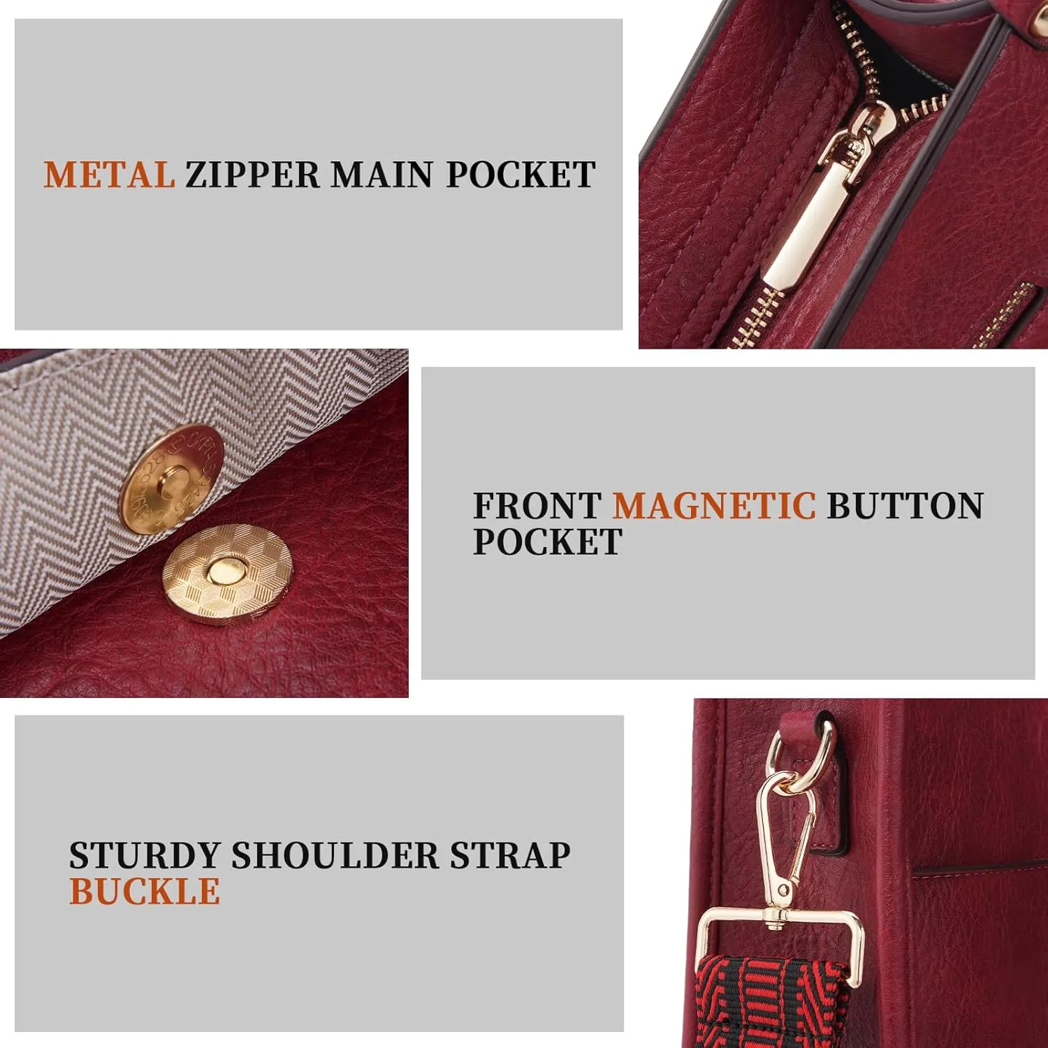 HKCLUF Vegan Leather Crossbody Bags Purse for Women Trendy Tassel Hobo Handbag Women With 2PCS Adjustable Guitar Strap