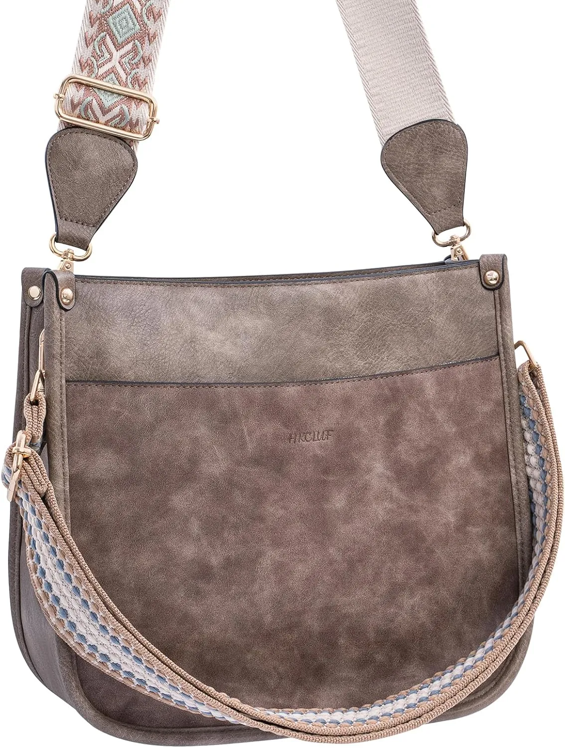 HKCLUF Vegan Leather Crossbody Bags Purse for Women Trendy Tassel Hobo Handbag Women With 2PCS Adjustable Guitar Strap