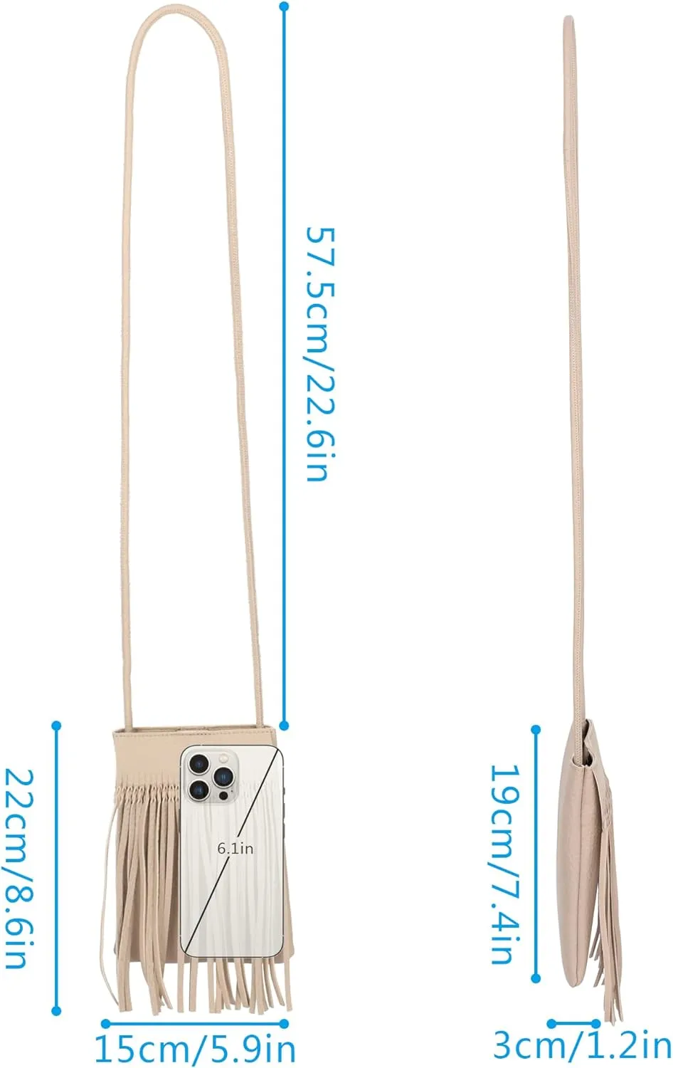 Hoce Women’s Leather Fringe Messenger Bag Large Hobo Crossbody Tassel Shoulder Bags, Gift for Mom Wife Girlfriend