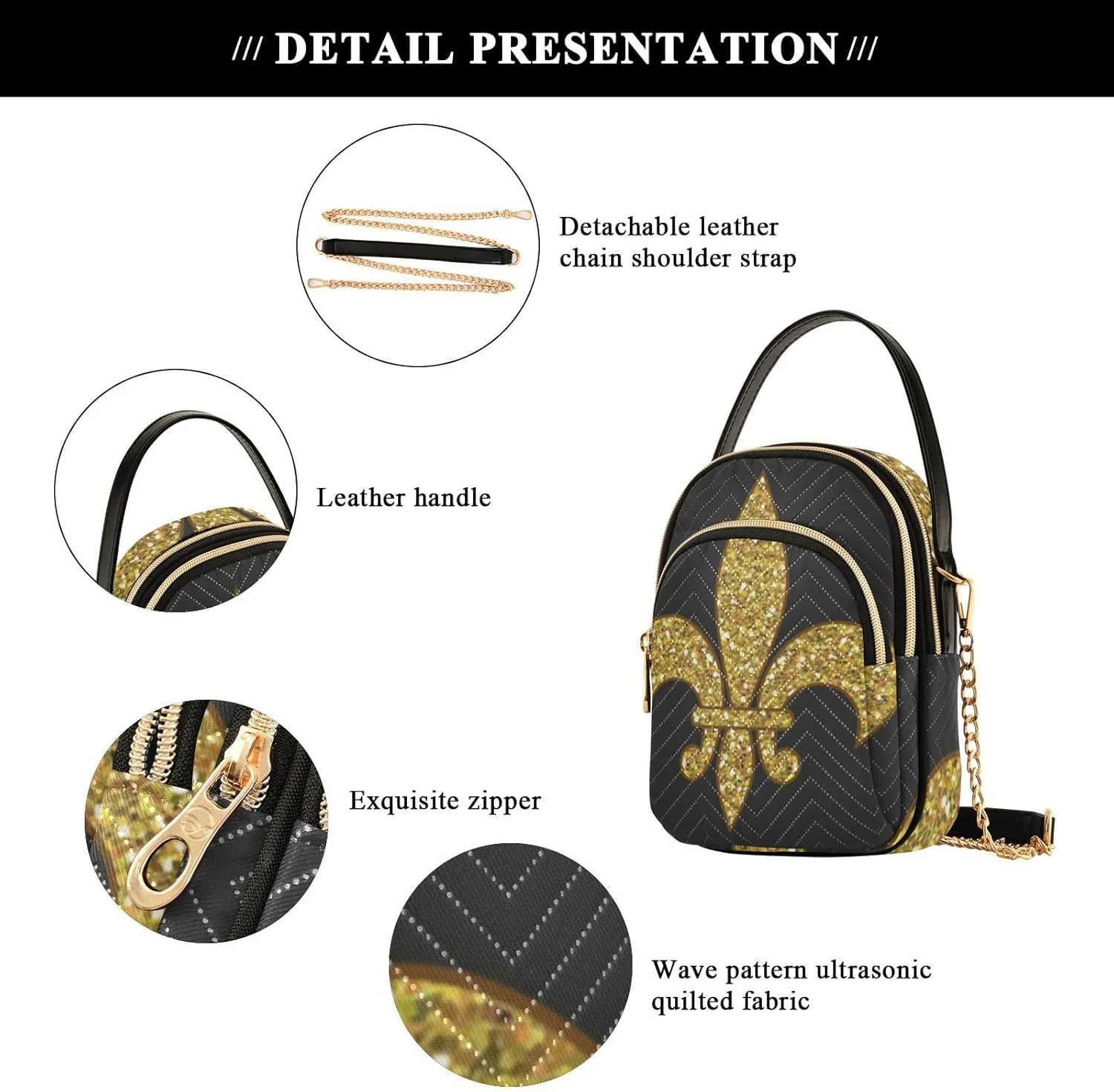 Holiday Festive Cell Phone Purse Crossbody Handbag Durable Shoulder Bag Travel Pouch
