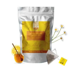 Honey Lemon Green Tea Bags (50 Count), Green Tea with Chamomile, Lemon & Honey Extract, Caffeinated, Real and Natural Green Tea, Blended with Fresh Herbs and Spices, Gluten Free