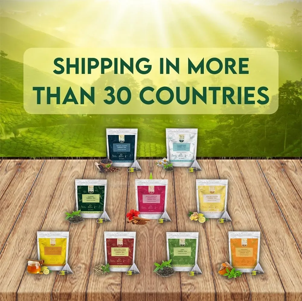 Honey Lemon Green Tea Bags (50 Count), Green Tea with Chamomile, Lemon & Honey Extract, Caffeinated, Real and Natural Green Tea, Blended with Fresh Herbs and Spices, Gluten Free