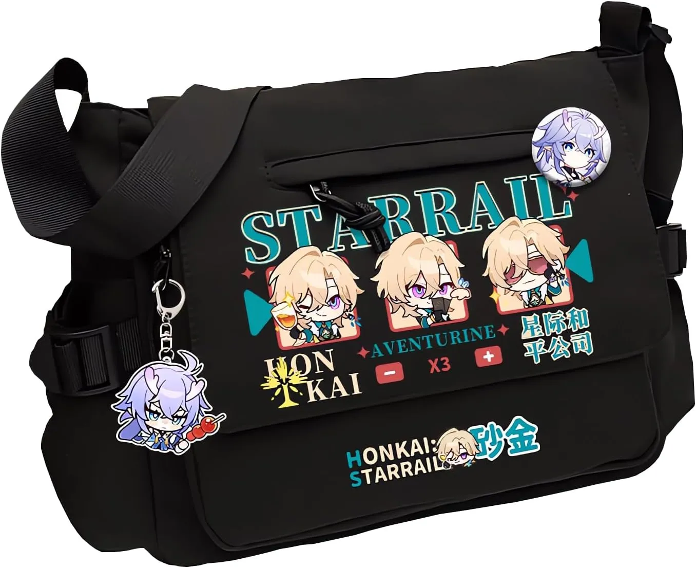 Honkai Star Rail Handbag Aventurine Crossbody Bag Cute Single Shoulder Bag Adult 3D Print Anime Backpack Bag