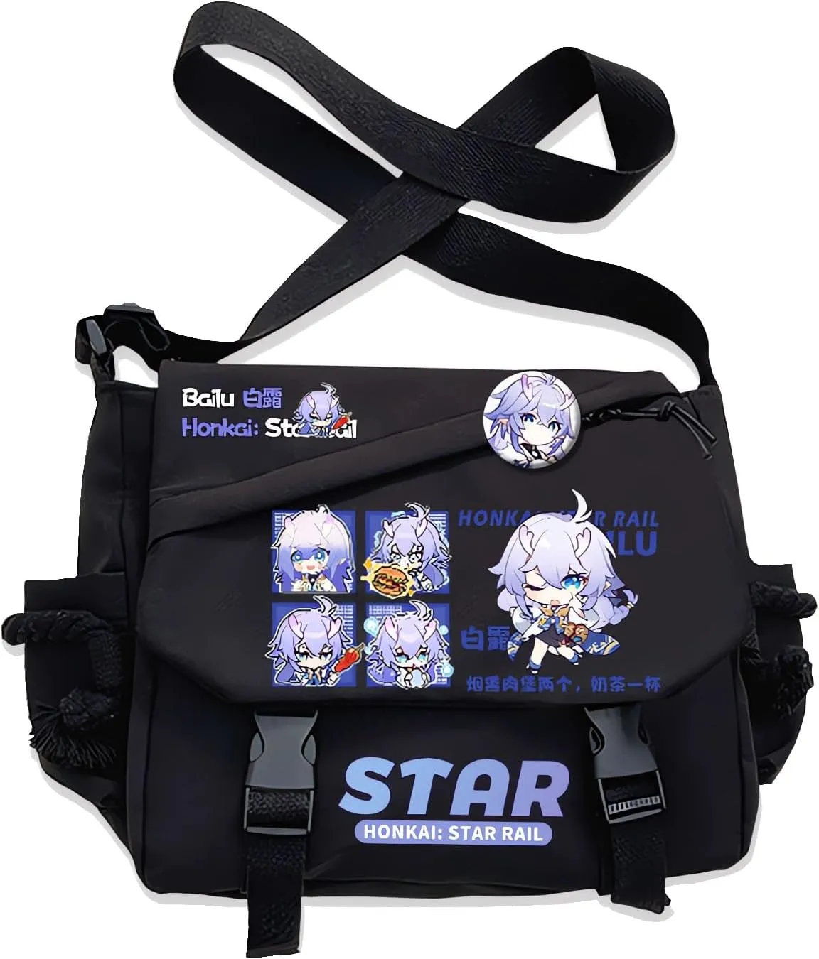 Honkai Star Rail Handbag Kafka Crossbody Bag Single Shoulder Bag Adult Anime 3D Print Backpack Black Bag