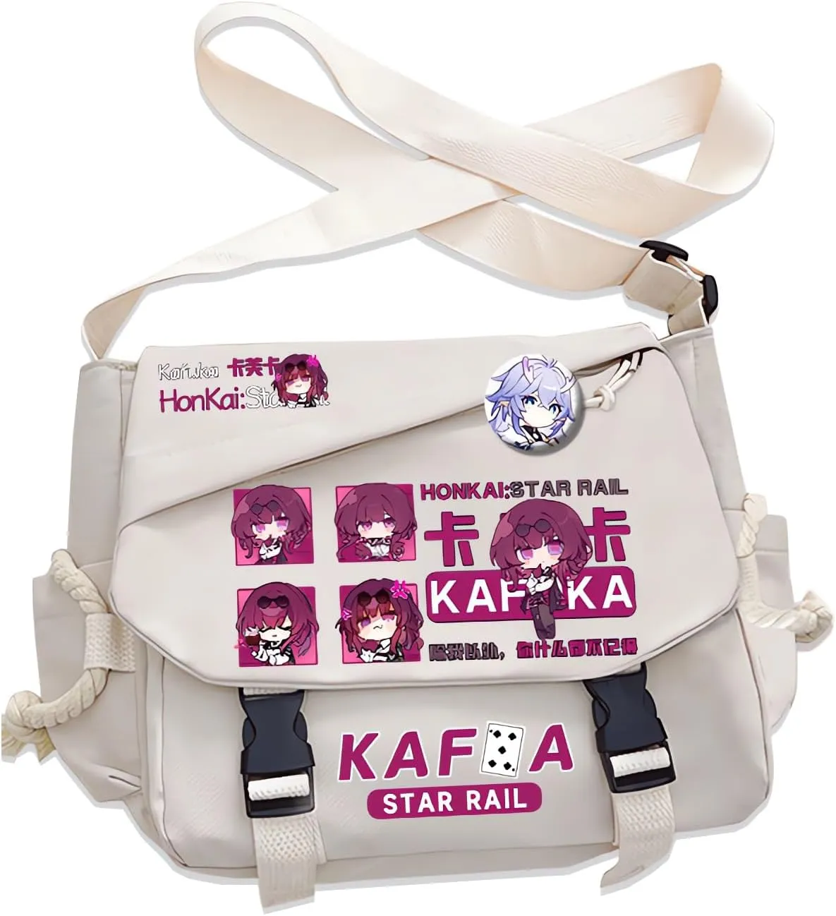 Honkai Star Rail Handbag Kafka Crossbody Bag Single Shoulder Bag Adult Anime 3D Print Backpack White Bag
