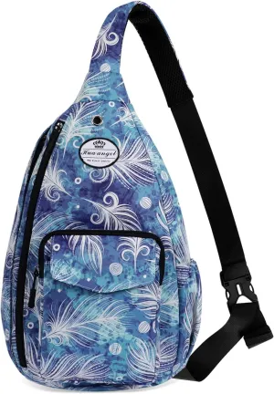 HUA ANGEL Crossbody Sling Bag for Men Women Lightweight Over the Shoulder Purse Day Bag Multipockets for Travel, Hiking, Gym