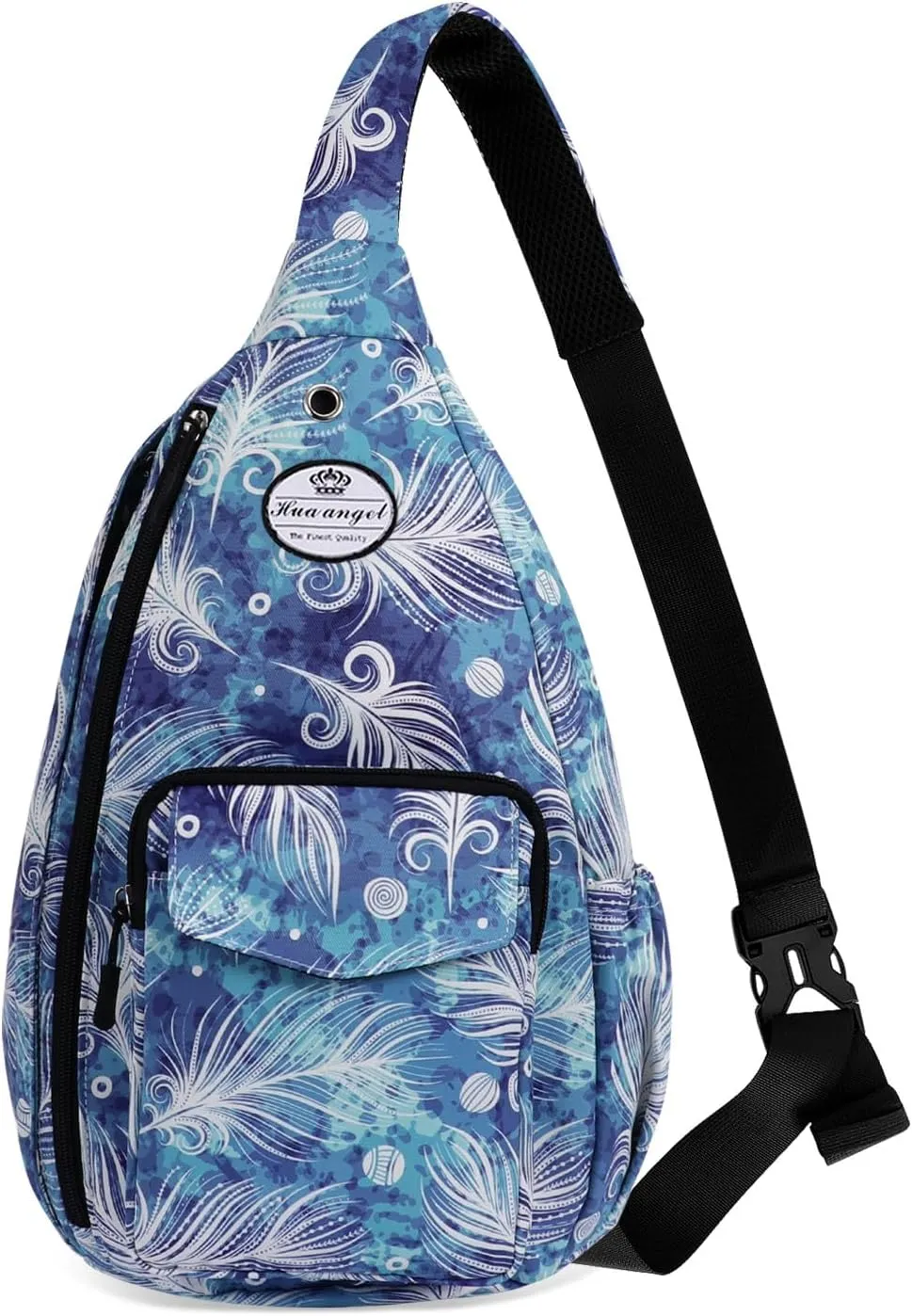 HUA ANGEL Crossbody Sling Bag for Men Women Lightweight Over the Shoulder Purse Day Bag Multipockets for Travel, Hiking, Gym