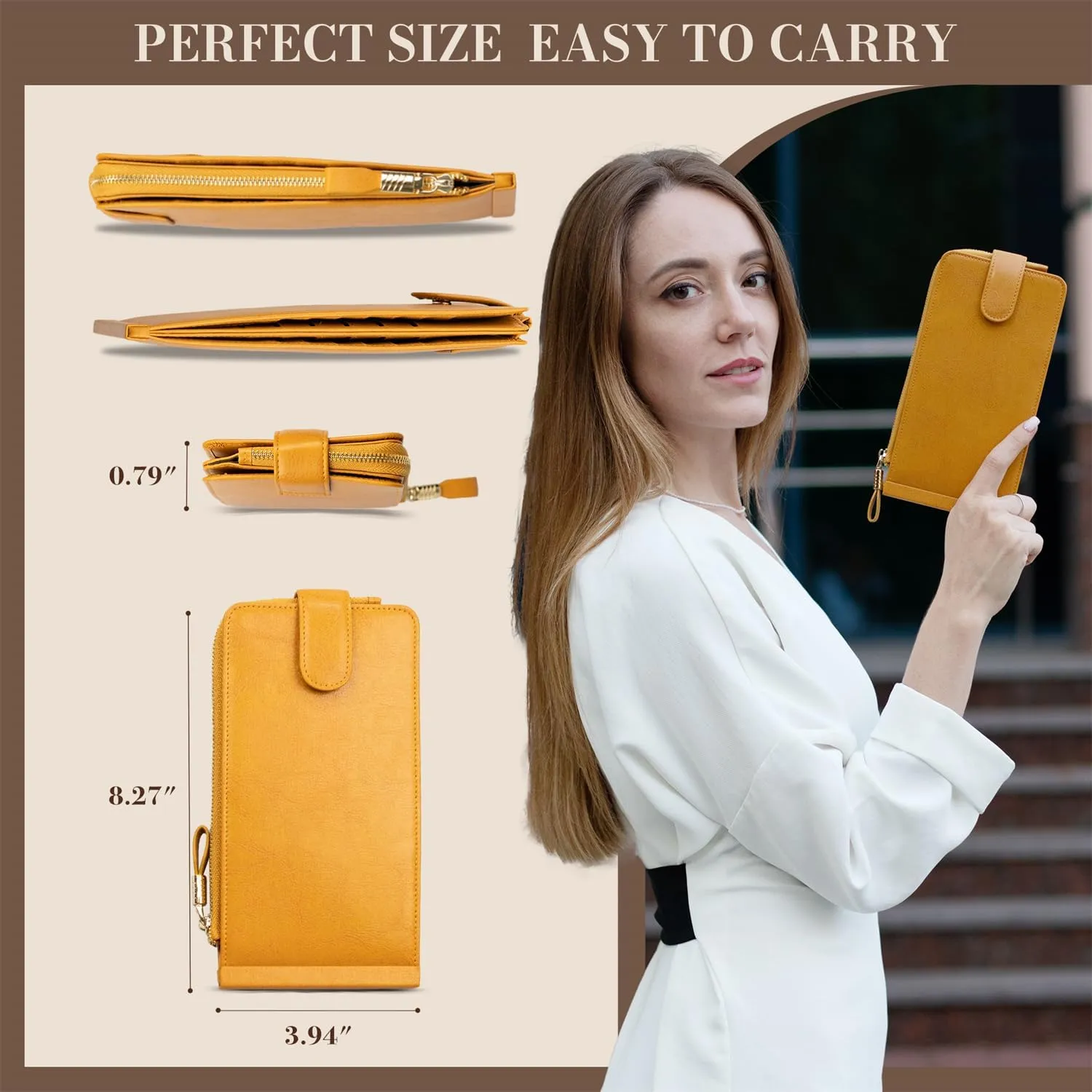 Huztencor Womens Leather Credit Card Holder Wallet RFID Blocking Wallet Women Card Case Purse