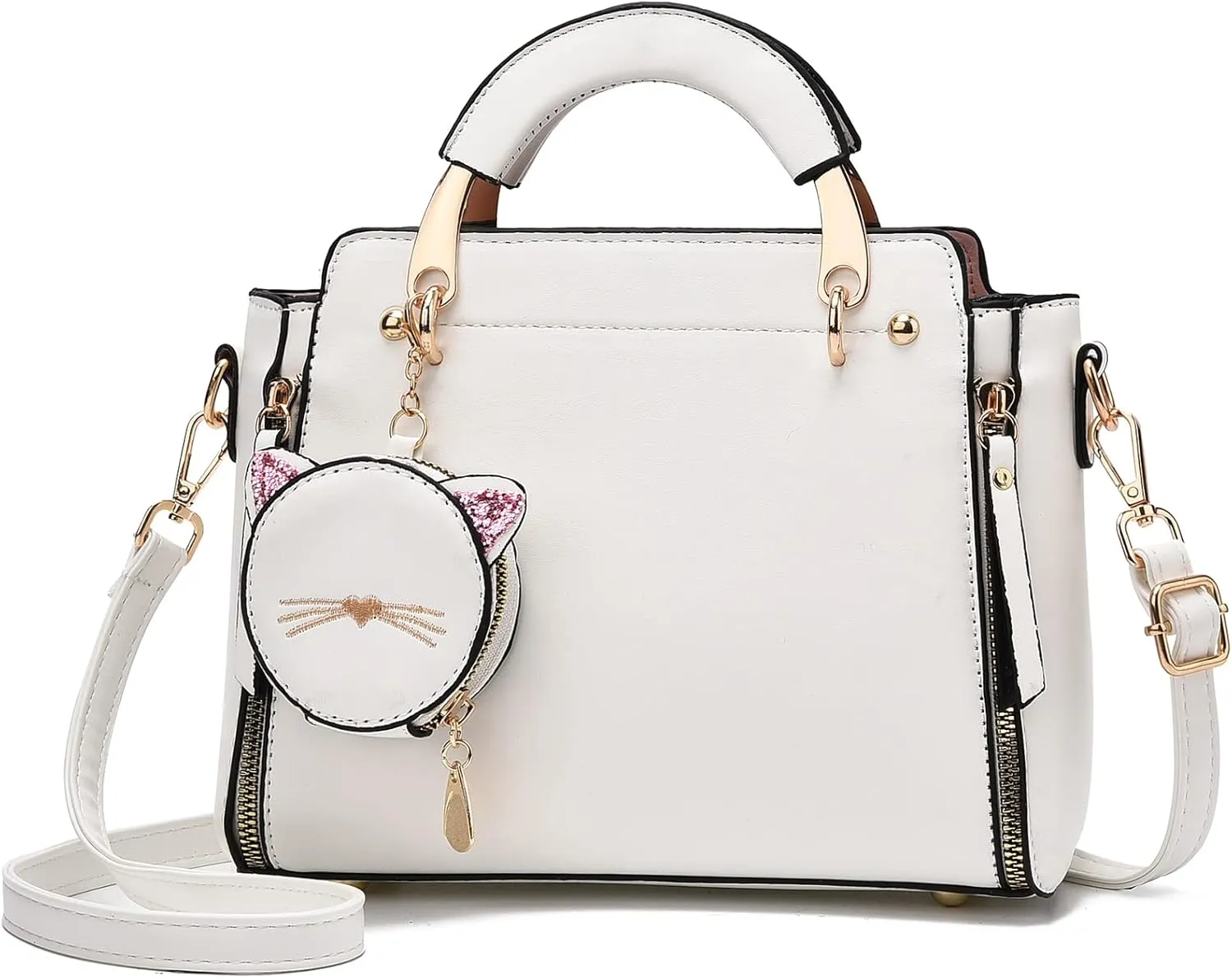 I IHAYNER Fashion Purses and Handbags for Women Top Handle Bag Girls Small Crossbody Shoulder Bag for Ladies with Kitty Purse