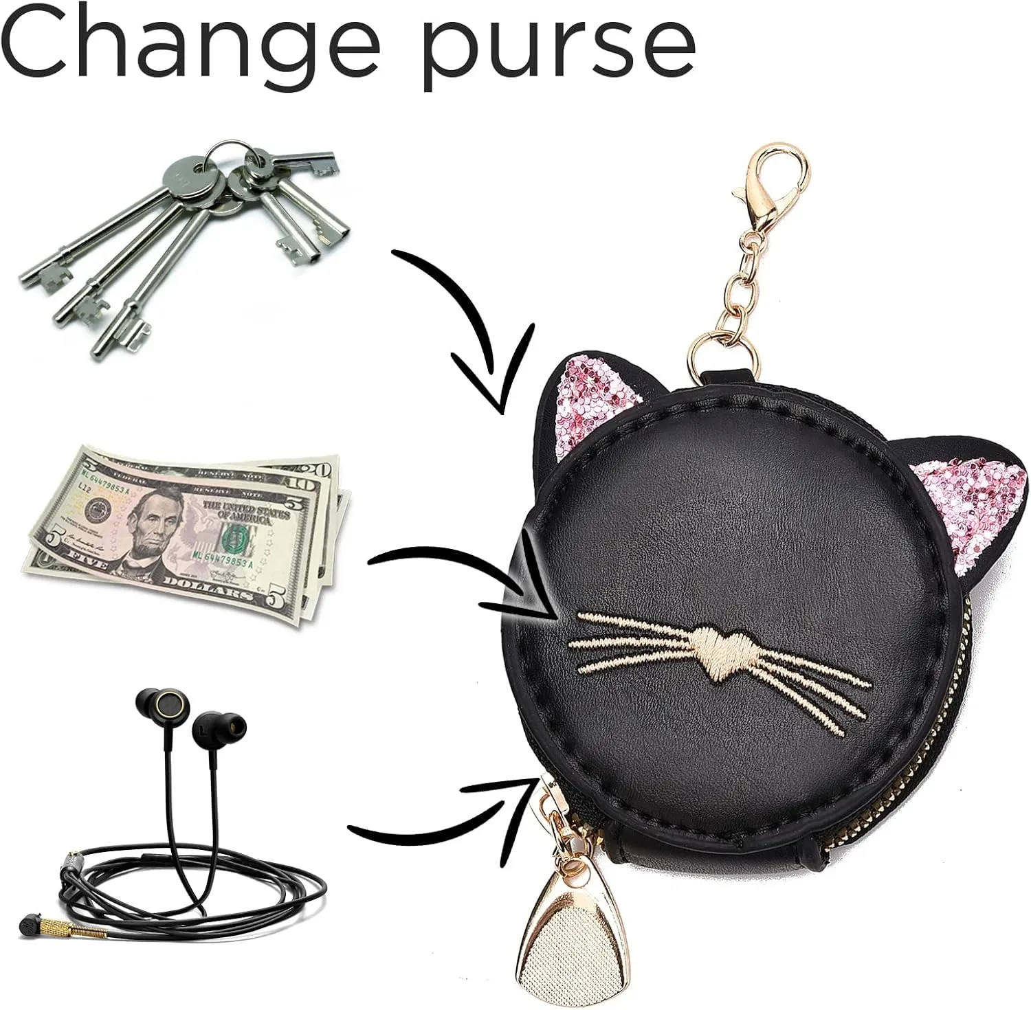 I IHAYNER Fashion Purses and Handbags for Women Top Handle Bag Girls Small Crossbody Shoulder Bag for Ladies with Kitty Purse