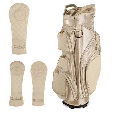iBella Tan Ladies Golf Cart Bag (with 3 Matching Headcovers) - NEW!
