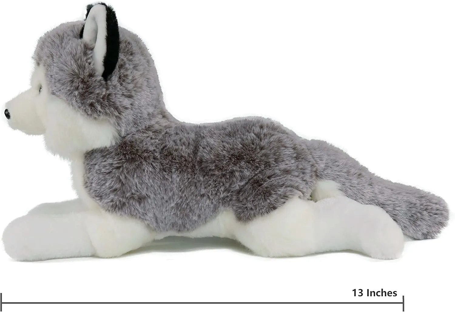 Ice King Bear Lifelike Siberian Husky Stuffed Animal - Plush Toy - 13 Inches Length (Weighted)