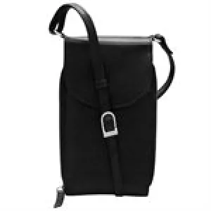 ILI 6321 BLACK ACCORDION PHONE CROSSBODY INTERNATIONAL LEATHER INDUSTRIES